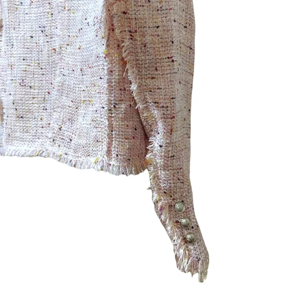 Aqua pink raw hemline jacket. Sz.S - Picture 5 of 14